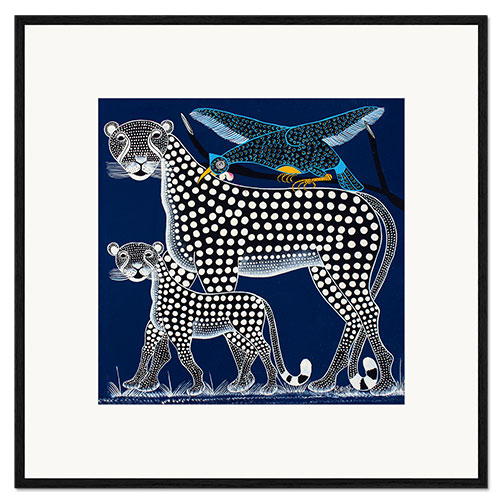 Kunsttryk i ramme Black Panther in the savanna