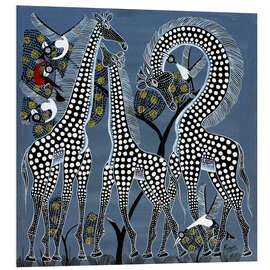 Foam board print Black giraffes in Africa