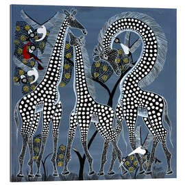 Gallery print Black giraffes in Africa