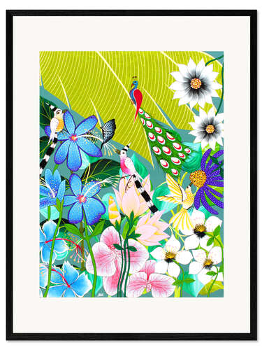Ingelijste kunstdruk Flower buket in the rainforest