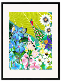 Ingelijste kunstdruk Flower buket in the rainforest