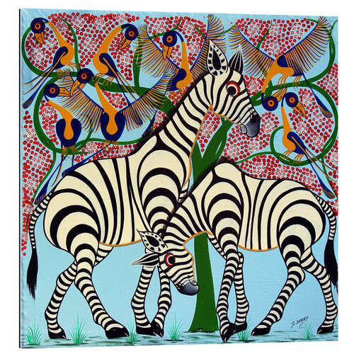 Gallery print Loyalty zebras under the tree