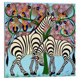 Gallery print Loyalty zebras under the tree