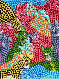 Magnettafel Buntes Gepardentreffen