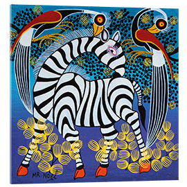 Acrylic print  Zebra with herons - Noel