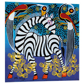 Quadro em PVC Zebra with herons