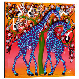 Aluminium print Blue Giraffe