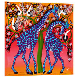 Foam board print Blue Giraffe