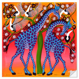 Vinilo para la pared Blue Giraffe