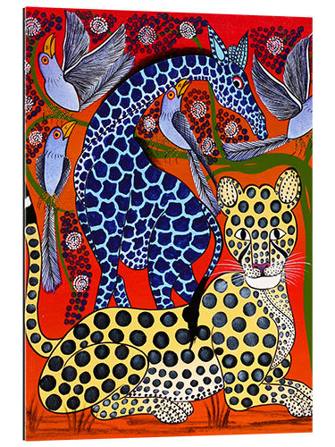 Gallery print Blue Giraffe with cheetah