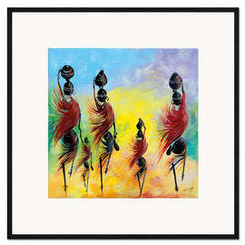 Kehystetty taidepainatus Everyday life of African women