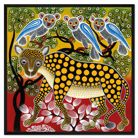 Gerahmter Kunstdruck Gepard im Busch