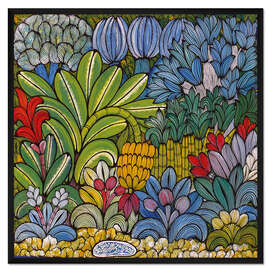 Gerahmter Kunstdruck Farbige Blumenpracht