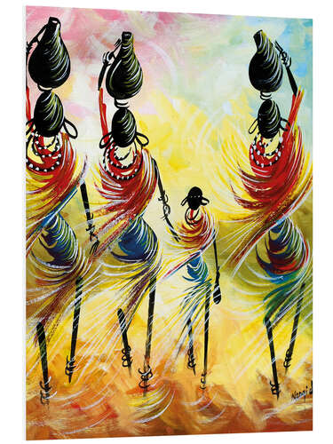 Tableau en PVC Femmes africaines portant de l'eau