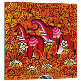 Magnettafel Elefanten im Regenwald