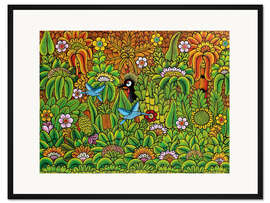 Gerahmter Kunstdruck Buntes Leben im Dschungel