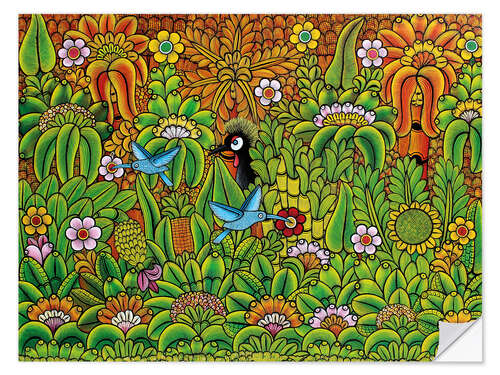 Selvklebende plakat Colorful life in the jungle