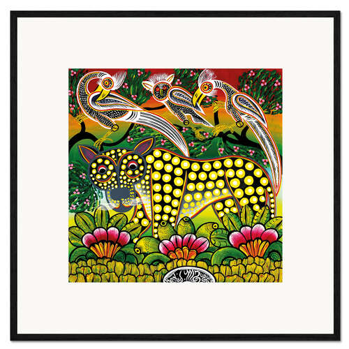 Framed art print Age leopard in the bush thicket