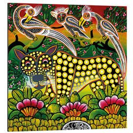 Magnettafel Alter Leopard im Buschdickicht