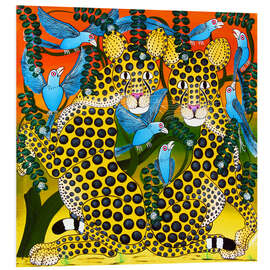 Quadro em PVC Cheetahs united in the twilight