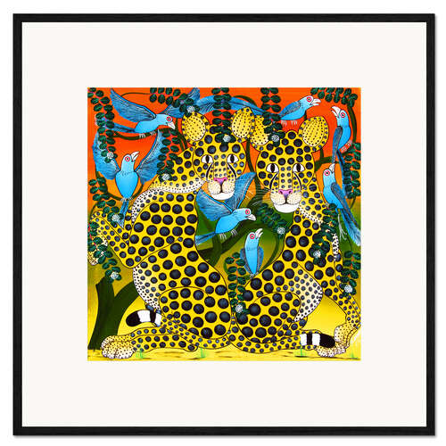 Plakat artystyczny premium w ramie Cheetahs united in the twilight