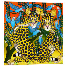 Magnettafel Geparden vereint in der Dämmerung