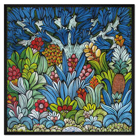 Gerahmter Kunstdruck Blüten der Savanne