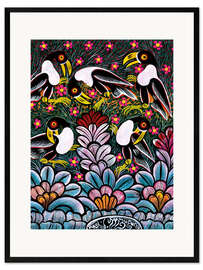 Plakat artystyczny premium w ramie Toucans in the foliage
