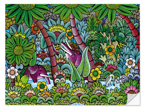 Autocolante decorativo Elephants in the jungle