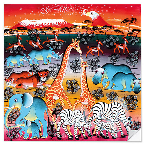 Sticker mural Animals under the stars