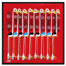 Gerahmter Kunstdruck Weisse Flamingos