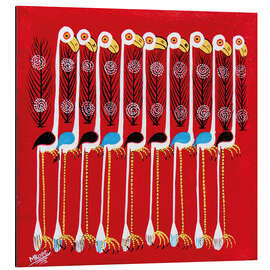 Magnettafel Weisse Flamingos