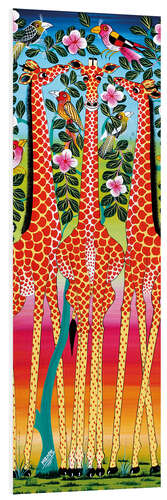 Foam board print Giraffe Trio at dusk