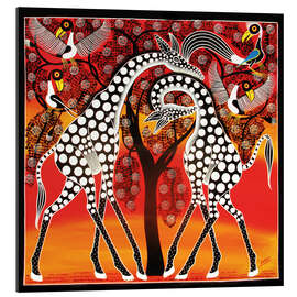 Gallery print Giraffes cuddle under a tree