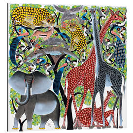 Magnettafel Reges Treiben vorm Baum