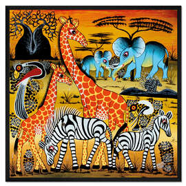 Gerahmter Kunstdruck Das Treffen der Herden