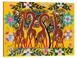 Magnettafel Giraffen und Blumen