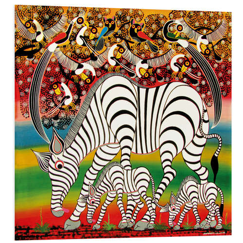 PVC-tavla Zebra herd flock of birds