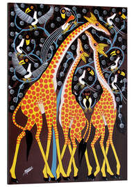 Magnettafel Giraffenfamilie unterm Baum