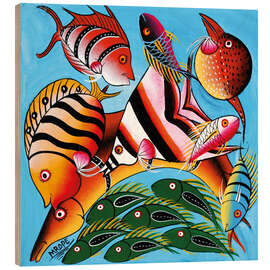 Hout print African fish species