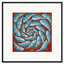 Framed art print Blue fish vertebrae