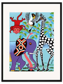 Gerahmter Kunstdruck Affenstarkes Treffen