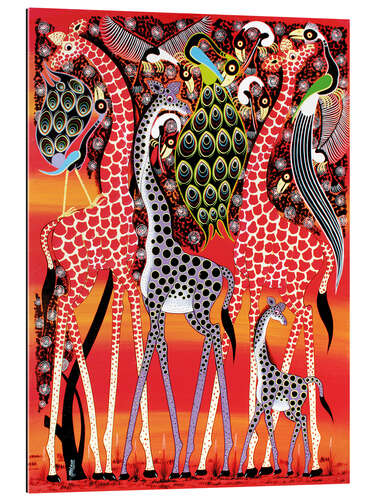 Galleriataulu Giraffe family at dusk