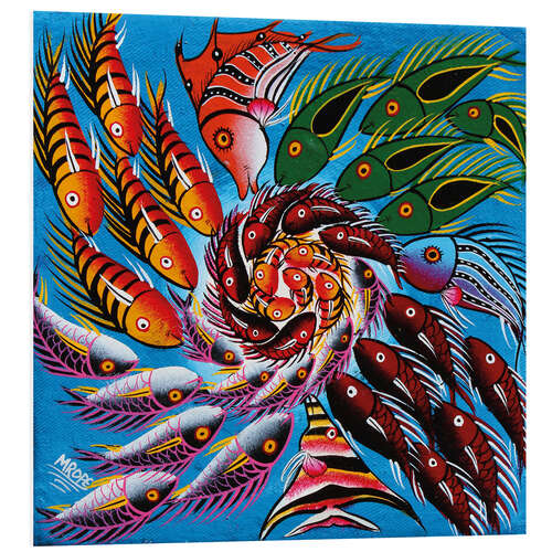 Foam board print Colorful fish vertebrae