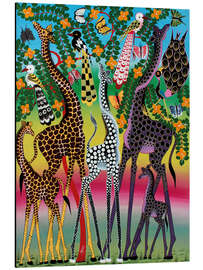 Magnettafel Giraffen in afrikanischen Farben