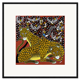 Impressão artística com moldura Cheetahs couple under the tree