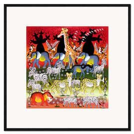 Impression artistique encadrée Polonaise of animals