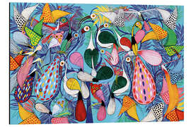 Magnettafel Eine Vogelschar mit Schmetterlingen