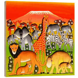 Wood print Animals of Mount Kilimanjaro