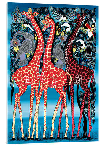 Galleriataulu Giraffes at night